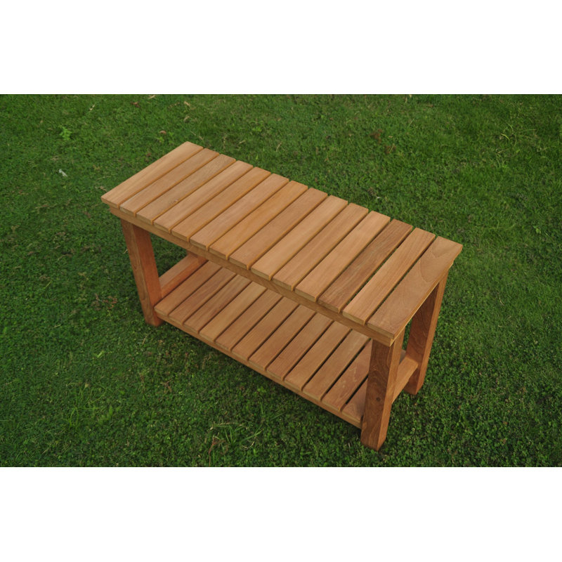 Macdougal Outdoor Teak Side Table, 18" H x 12" L x 30" W