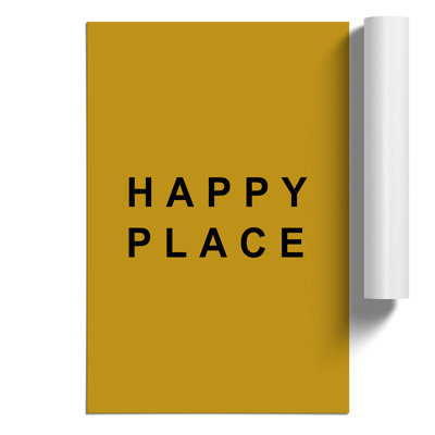 Happy Place Mustard - Frameless Print