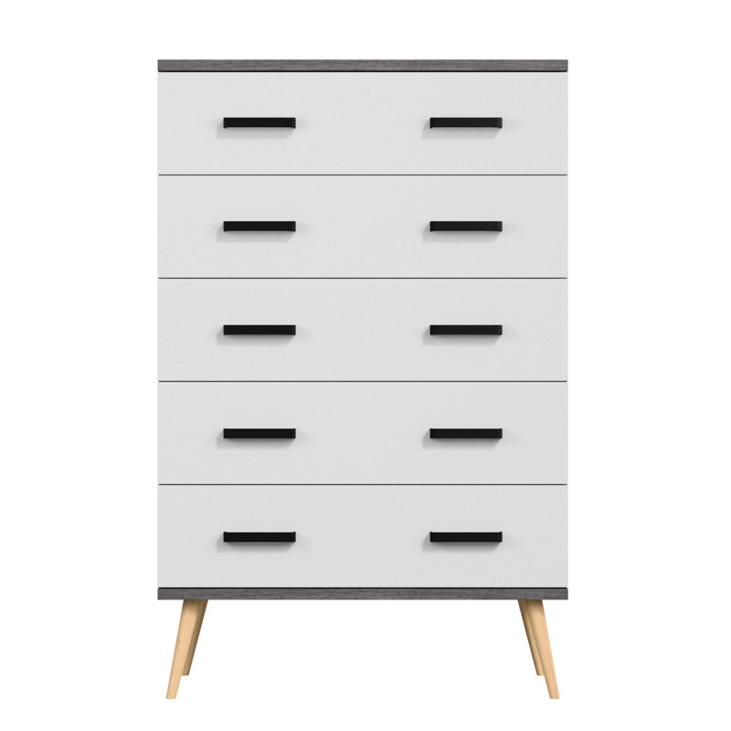 Classic 5 Drawer Chest, Charcoal Oak/Silver Oak