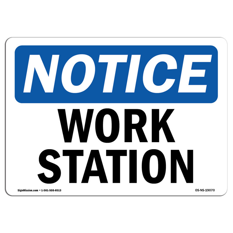 Enseigne de poste de travail Osha, H 12 po x l 18 po x P 0,1 po