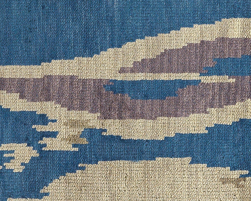 Miri Wool Ikat Area Rug in Blue/Beige, Rectangle 12' x 16'