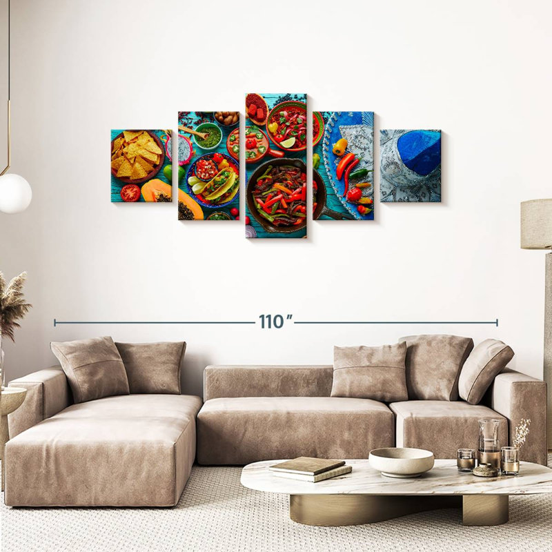 'Mexican Dishes, 36" H x 80" W