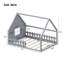 Structure de lit gris en bois massif avec lumières DEL, fenêtre et clôture de sécurité pour enfants-772257203