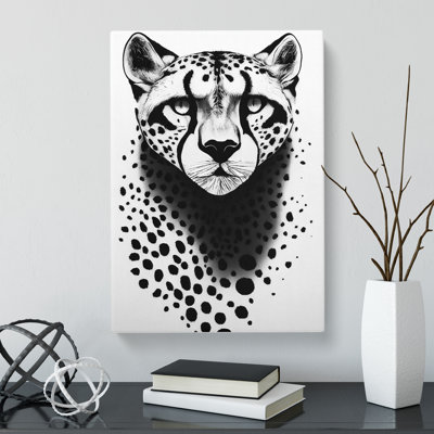Cheetah Monochrome - Wrapped Canvas