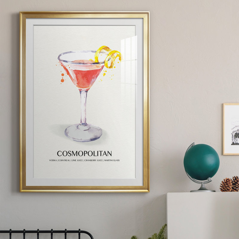 Cosmopolitan - peinture encadrée, Or, H 30,5 po x l 42,5 po x P 1,5 po