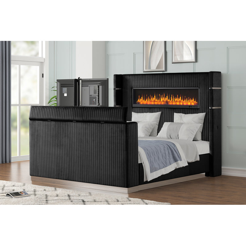 Ensemble de chambre à coucher de style grand lit 5 pièces Lavish Modern