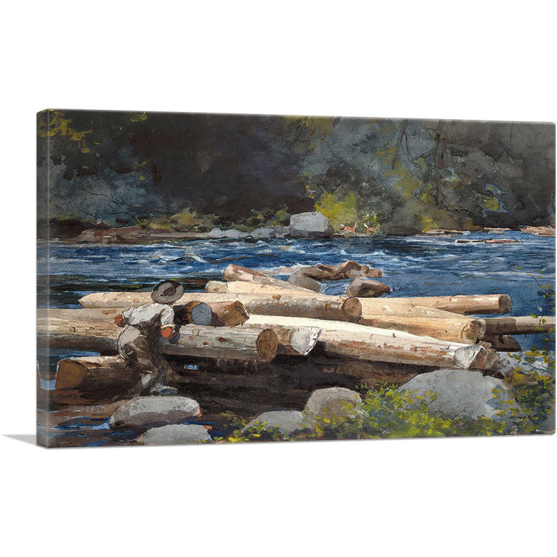 «The Hudson River 1892» par Winslow Homer, reproduction d'art sur toile tendue, H 18 po x l 26 po x P 1,5 po