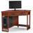 Corner Solid + Manufactured Wood Computer Writing Desk in Mission Oak