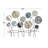 Metal Cutout Floral Blue Wall Decor with Gold Foil Accents