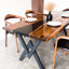 Table de salle à manger 6 places en résine de noyer massif et résine époxy-373535729