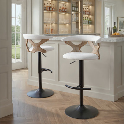 Laquietta Adjustable Bar Stools with Rounded T Footrest