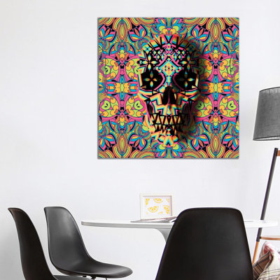 Skull Geo, Square 1 Piece Wrapped Canvas Painting