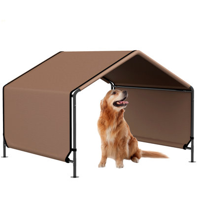 Pawhut Dog Shade Shelter, Portable Pet Tent, Water Resistant Dog House For Shade Protection, Outdoor, Garden, Patio, Backyard, Brown