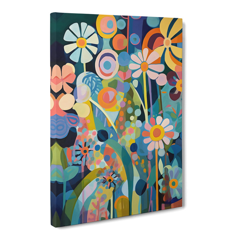 Oeste Retro Flowers Vol.1 - Wrapped Canvas, 50cm H x 35cm W