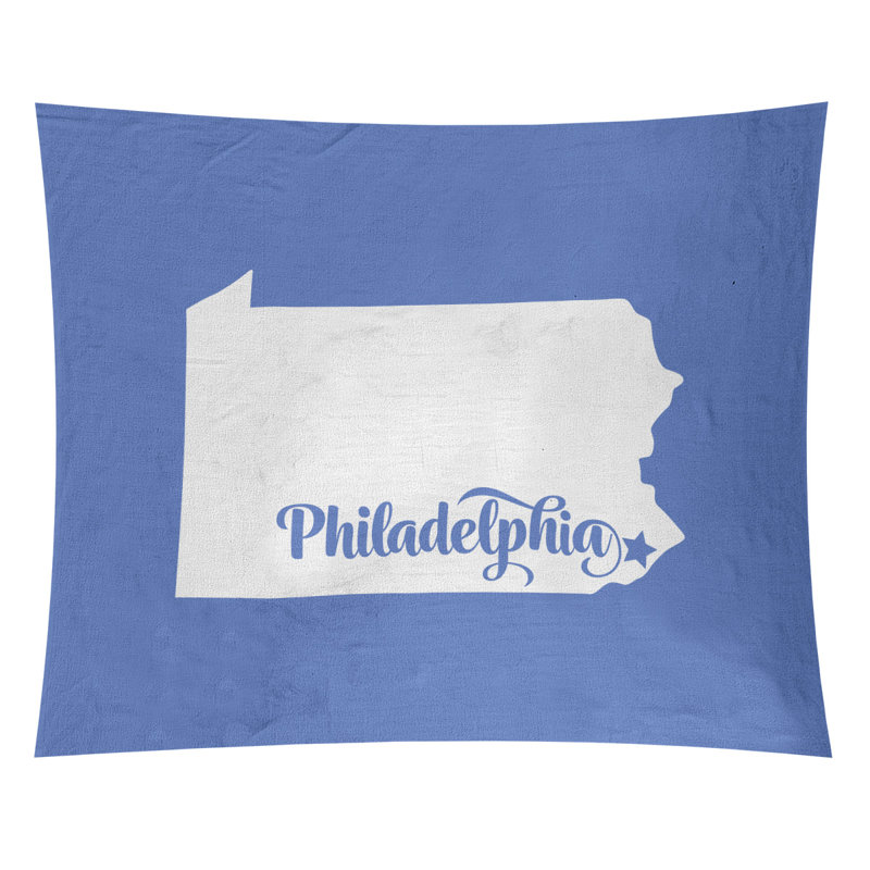 Tapisserie de Philadelphie, Pennsylvanie, H 88 po x l 104 po, Violet bleu clair