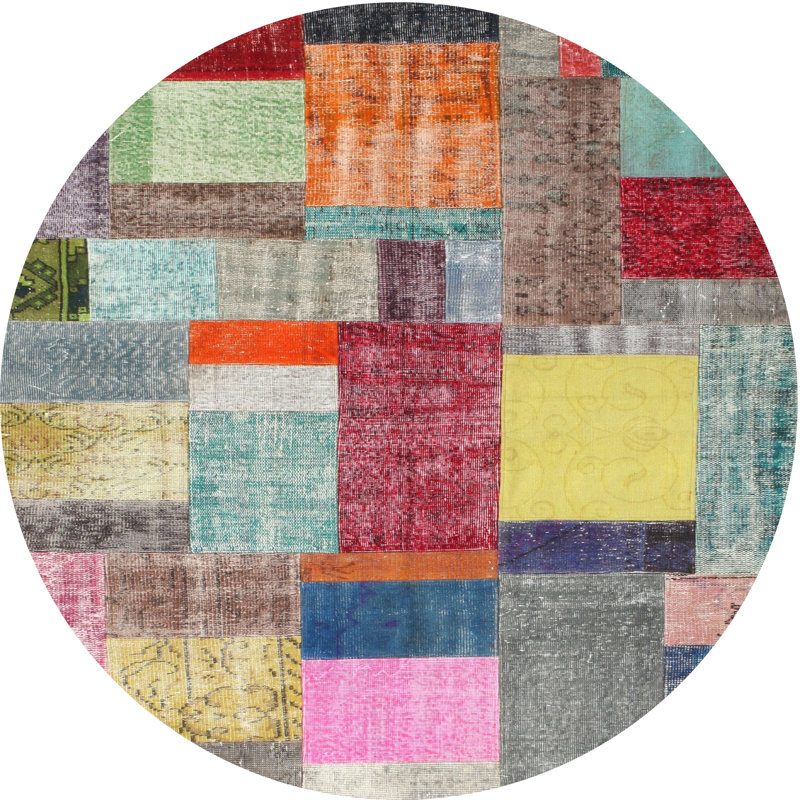 Patchwork Indoor Rug, Round 7'