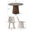 Ensemble de salle à manger rond en noyer 5 pièces avec piédestal et chaises latérales rembourrées-326955017