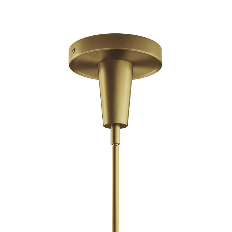 Opal Satin Brass 3-Light Pendant with Glass Shades