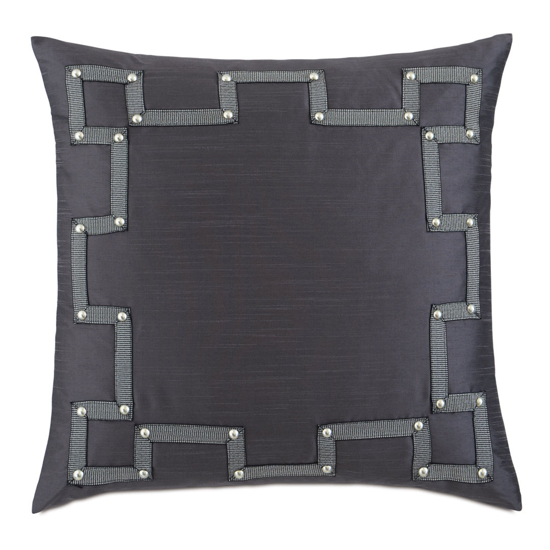 Hendrix Gimp & Nailheads Square Pillow Cover & Insert Eastern Accents