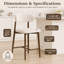 Tabouret de bar 39,7 po de hauteur comptoir (ensemble de 2), beige-1901569625