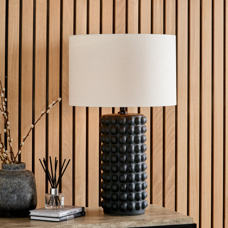 Ulrey Bobbled Ceramic Tall Table Lamp Base, Black