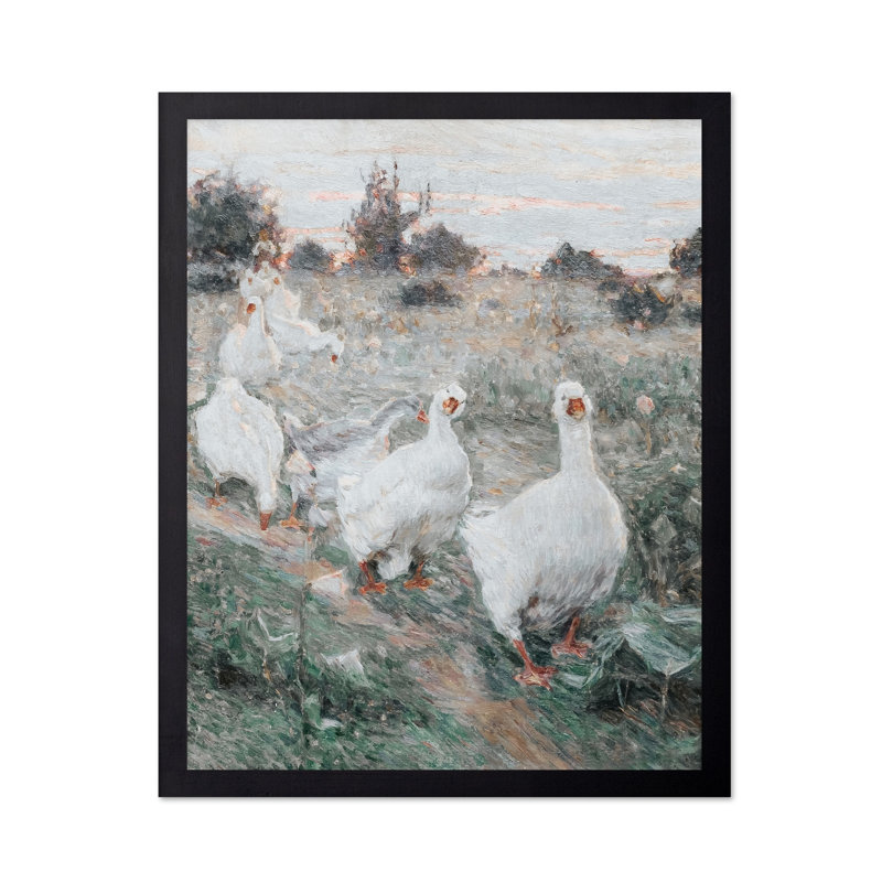 Kyriak Kostandi - Oies, H 11 po x l 14 po, Affiche, Cadre noir