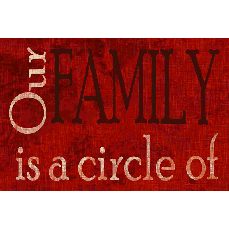 «Family Circle», art textuel sur toile tendue, H 8 po x l 12 po