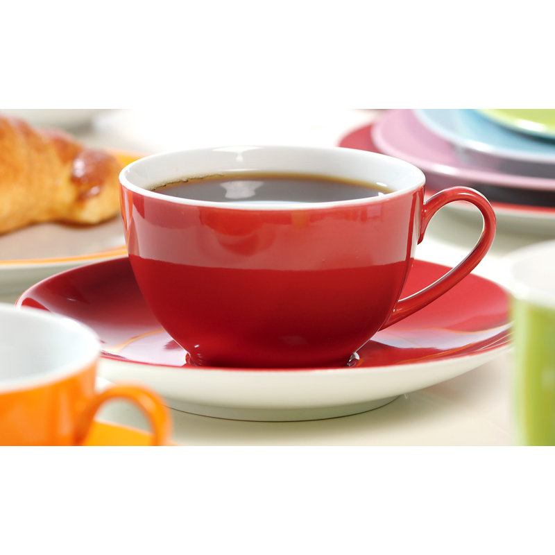 12 Piece Dinnerware Set, Service for 4, Red/White