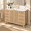 Meuble-lavabo simple 48 po en bois avec lavabo SMC intégré, 2 portes à fermeture en douceur et armoire 8 tiroirs