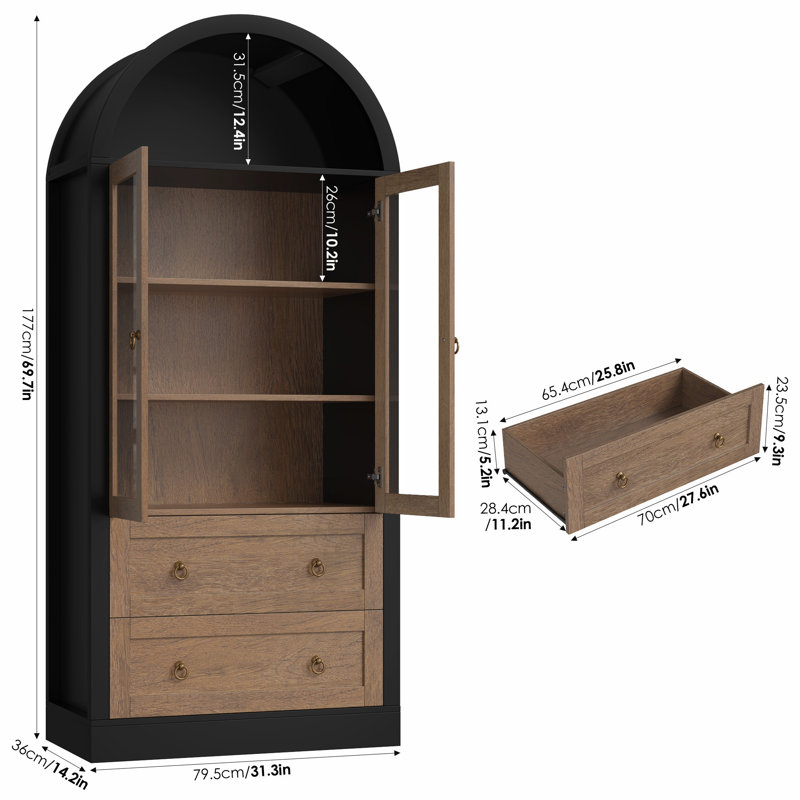 Armoire décorative, Brun / Noir