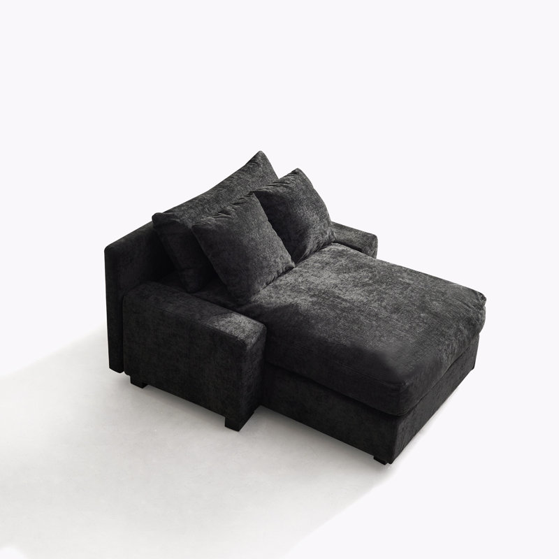 Canapé-lit en chenille, Chenille noir