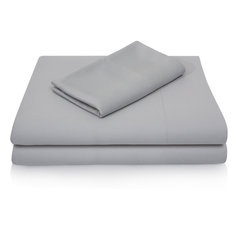 Kera Rayon from Bamboo Sheet Set, Gray, Queen Sheet Set with 2 Pillowcases