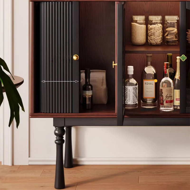 Buffet en bois massif noir