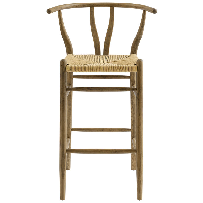 Amish Wood Bar Stool In Weathered Grey Teak, Extra Tall (39" Seat Height), Grey
