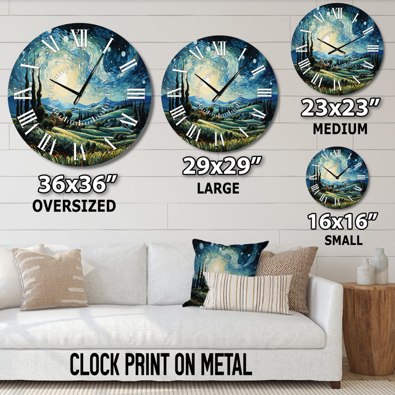 Horloge murale Vangogh The Swaying Cypress I - Vangogh, Médium