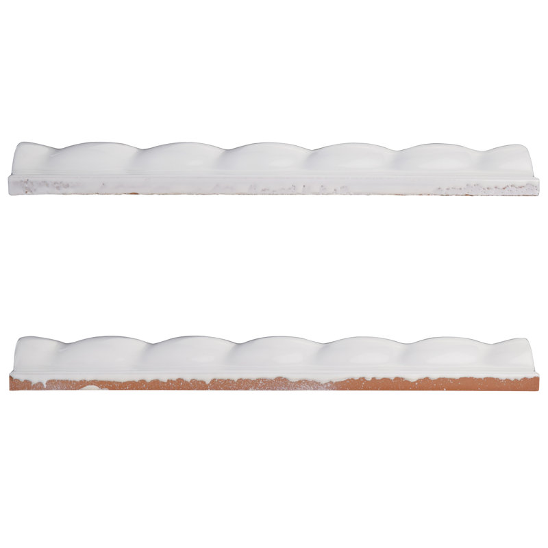Carreau de faïence en céramique brillante blanche 7,9 po x 2 po Trenza Grand