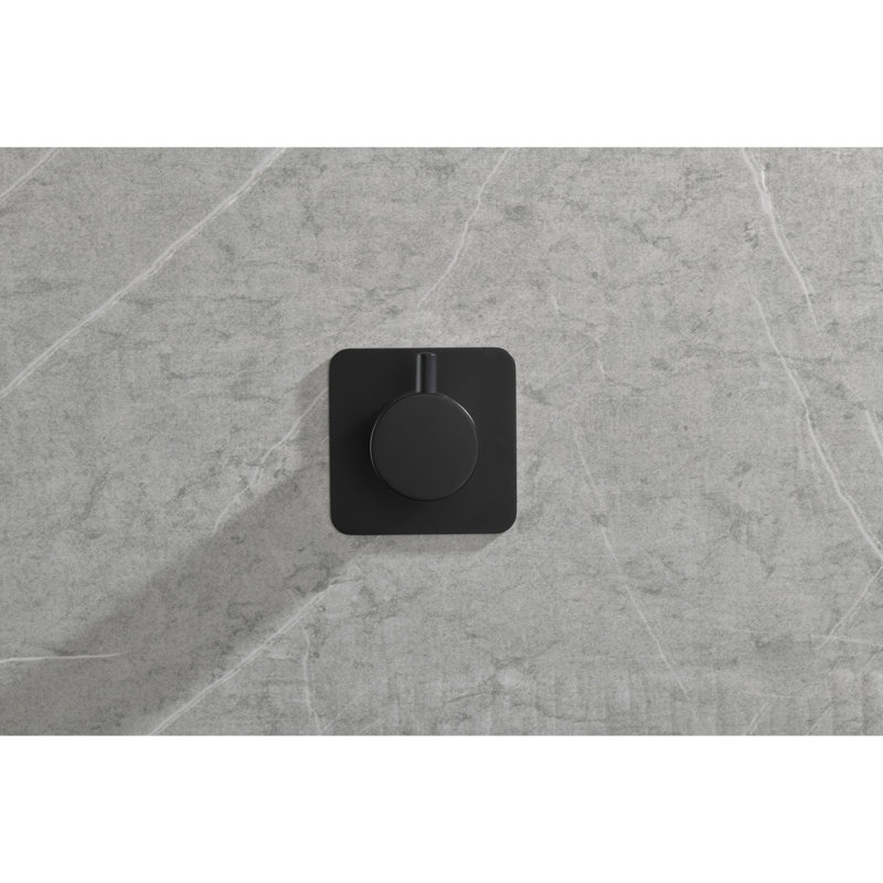 Régulateur de volume réglable pour douche principale - métal coulé 3/4 po, laiton, noir mat, 1,99 lb, corps en laiton, résistance à la corrosion, antirouille,