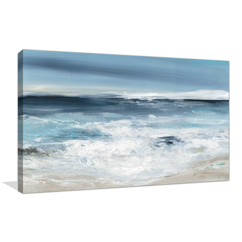 Long Beach par - Peinture, Toile tendue, H 24 po x l 40 po x P 1,5 po