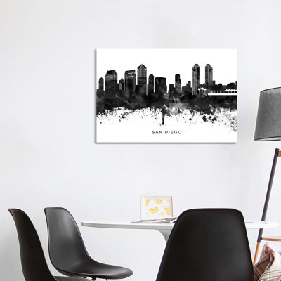 San Diego Skyline by WallDecorAddict - Wrapped Canvas Print