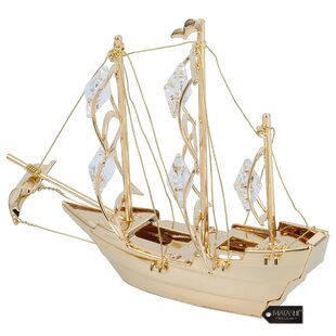 Antique Brass Magnifying/navigational/magnetic 6 Sailing Ship/boat