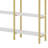74.8 Inch 5-Tier Office Bookcase With Round Top, X Bar Gold Frame