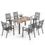 Ensemble de salle à manger pour 6 personnes en métal avec table rectangulaire