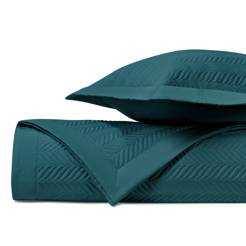 Egyptian Certified Cotton Coverlet Set, King Coverlet + 2 King Shams, Teal