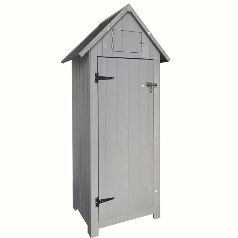 Remise de jardin en bois massif, 30,5 po x 20,53 po x 64,34 po, finition naturelle, pour rangement extérieur en bois naturel pour patio et jardin, 64,34 po de hauteur, 20,53 po de largeur, 30,5 po de longueur
