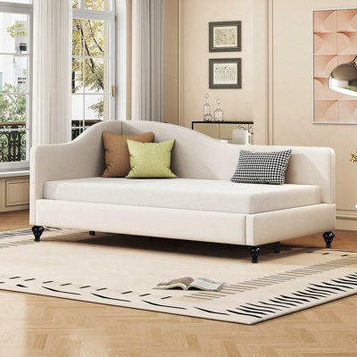 L-Shaped Daybed With Solid Wood Legs