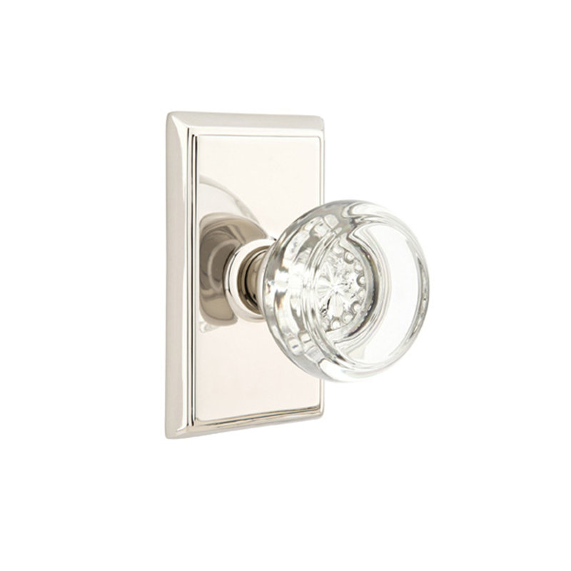 Passage Georgetown Knob with Rectangular Rose, Polished Nickel