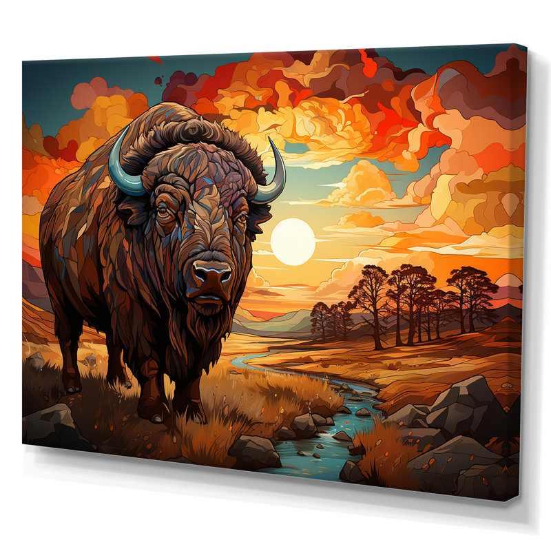 Buffalo natif gardien de prairie, Toile tendue, H 24 po x l 32 po