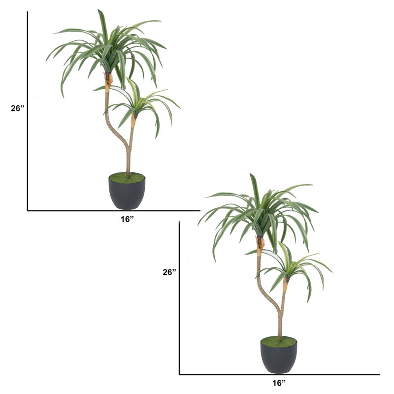 Ensemble de 26 faux arbres Dracaena en pot de 26 po