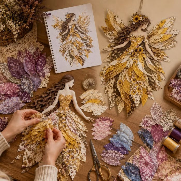 Trousse de courtepointe DIY avec pinces givrées, tissu superposé à motifs floraux, décoration murale faite main à faire soi-même