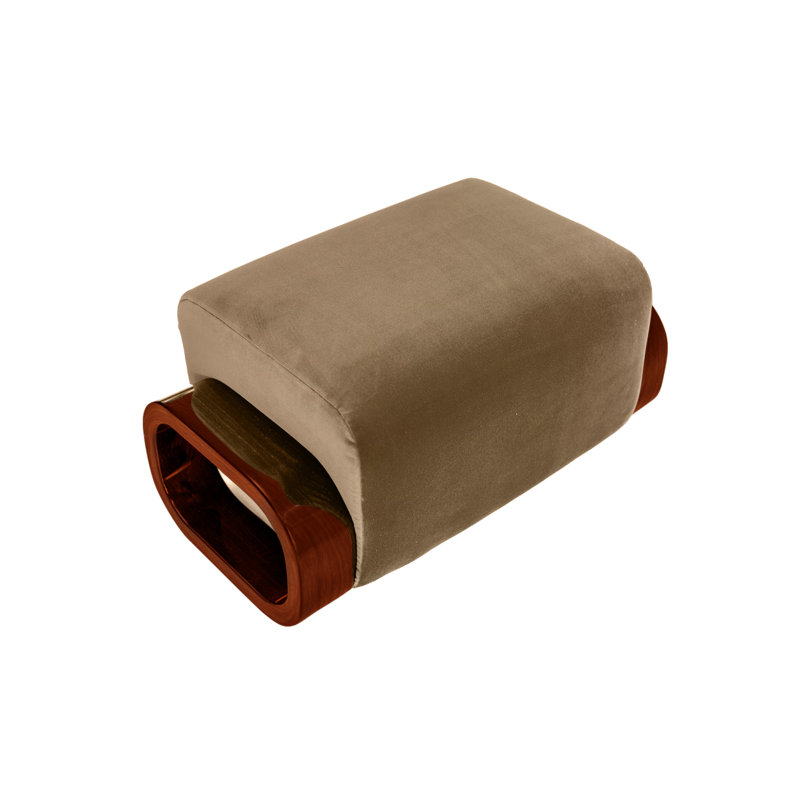 Cayenne Ottoman, Taupe Velvet